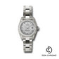Rolex White Gold Lady-Datejust 26 Watch - 42 Diamond Bezel - Silver Roman Dial - Oyster Bracelet - 179159 sro