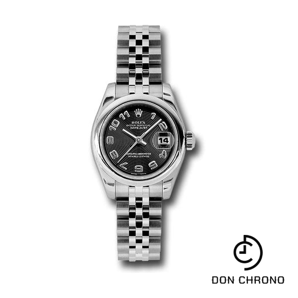 Rolex Steel Lady-Datejust 26 Watch - Domed Bezel - Black Concentric Arabic Dial - Jubilee Bracelet - 179160 bkcaj