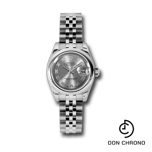 Rolex Steel Lady-Datejust 26 Watch - Domed Bezel - Rhodium Roman Dial - Jubilee Bracelet - 179160 rrj