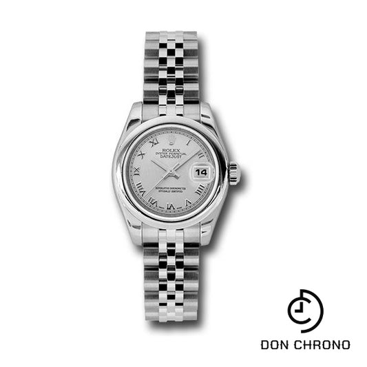 Rolex Steel Lady-Datejust 26 Watch - Domed Bezel - Silver Roman Dial - Jubilee Bracelet - 179160 srj