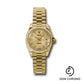 Rolex Yellow Gold Lady-Datejust 26 Watch - Fluted Bezel - Champagne Jubilee Diamond Dial - President Bracelet - 179178 chjdp