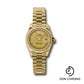Rolex Yellow Gold Lady-Datejust 26 Watch - Fluted Bezel - Champagne Roman Dial - President Bracelet - 179178 chrp