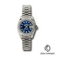 Rolex White Gold Lady-Datejust 26 Watch - Fluted Bezel - Blue Index Dial - President Bracelet - 179179 bsp