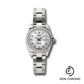 Rolex White Gold Lady-Datejust 26 Watch - Fluted Bezel - Silver Jubilee Diamond Dial - Oyster Bracelet - 179179 sjdo