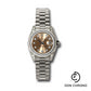 Rolex White Gold Lady-Datejust 26 Watch - Fluted Bezel - Pink Diamond Dial - President Bracelet - 179239 pdp