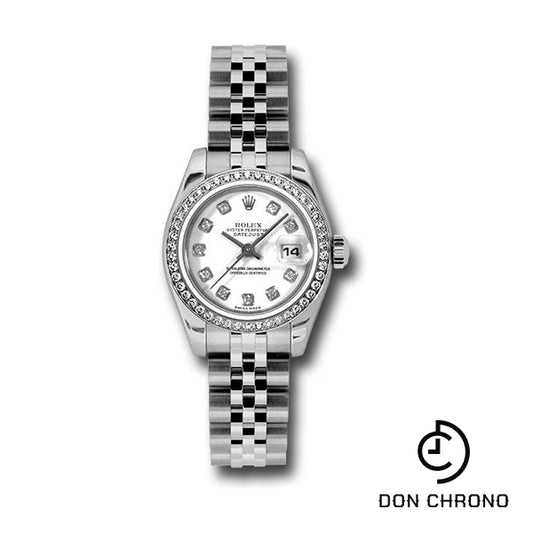 Rolex Steel and White Gold Lady-Datejust 26 Watch - 46 Diamond Bezel - White Diamond Dial - Jubilee Bracelet - 179384 wdj