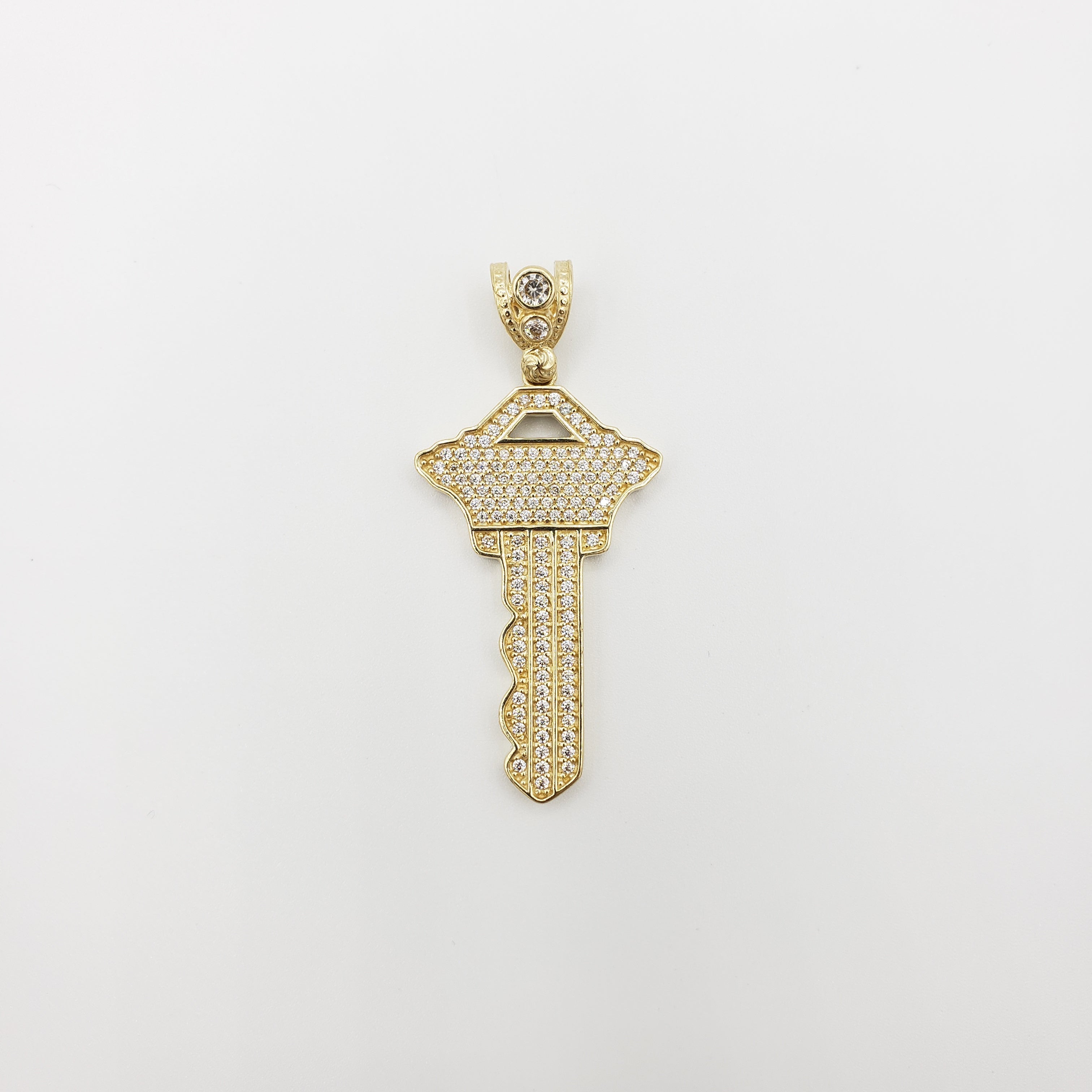 Triangle Gold Key 14K Gold- Triangle Head Key Pendant – DonChrono
