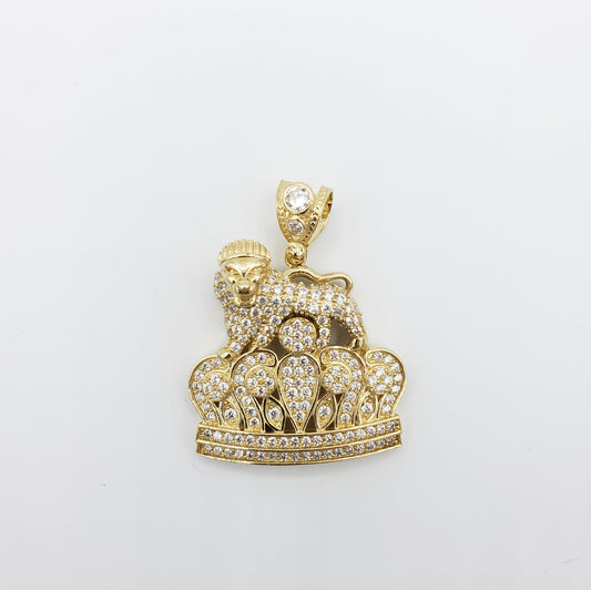 14K Gold- Lion Crown Pendant