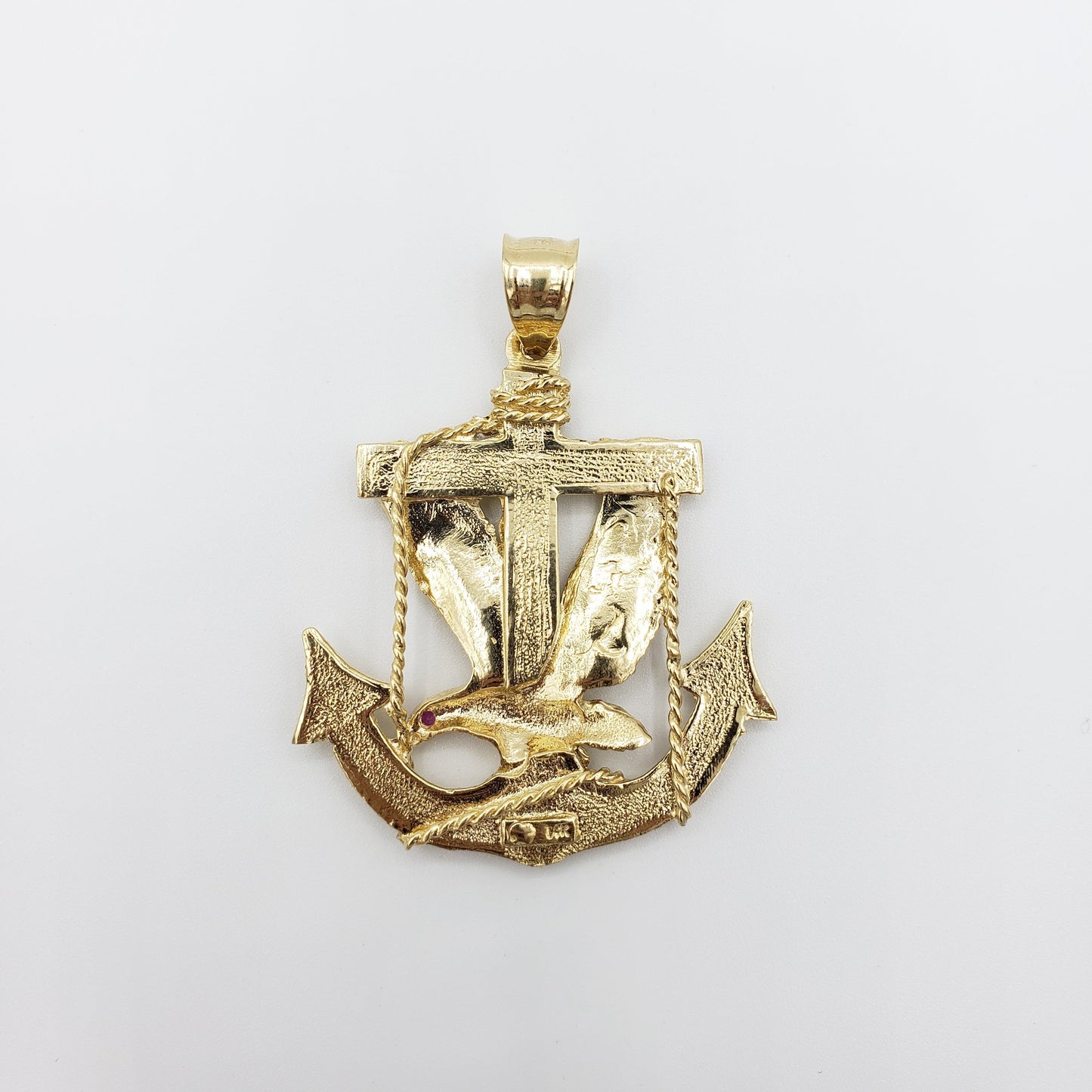14K Gold- Anchor Cross with Eagle