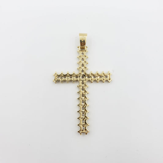 14K Gold- Cluster Cross Pendant