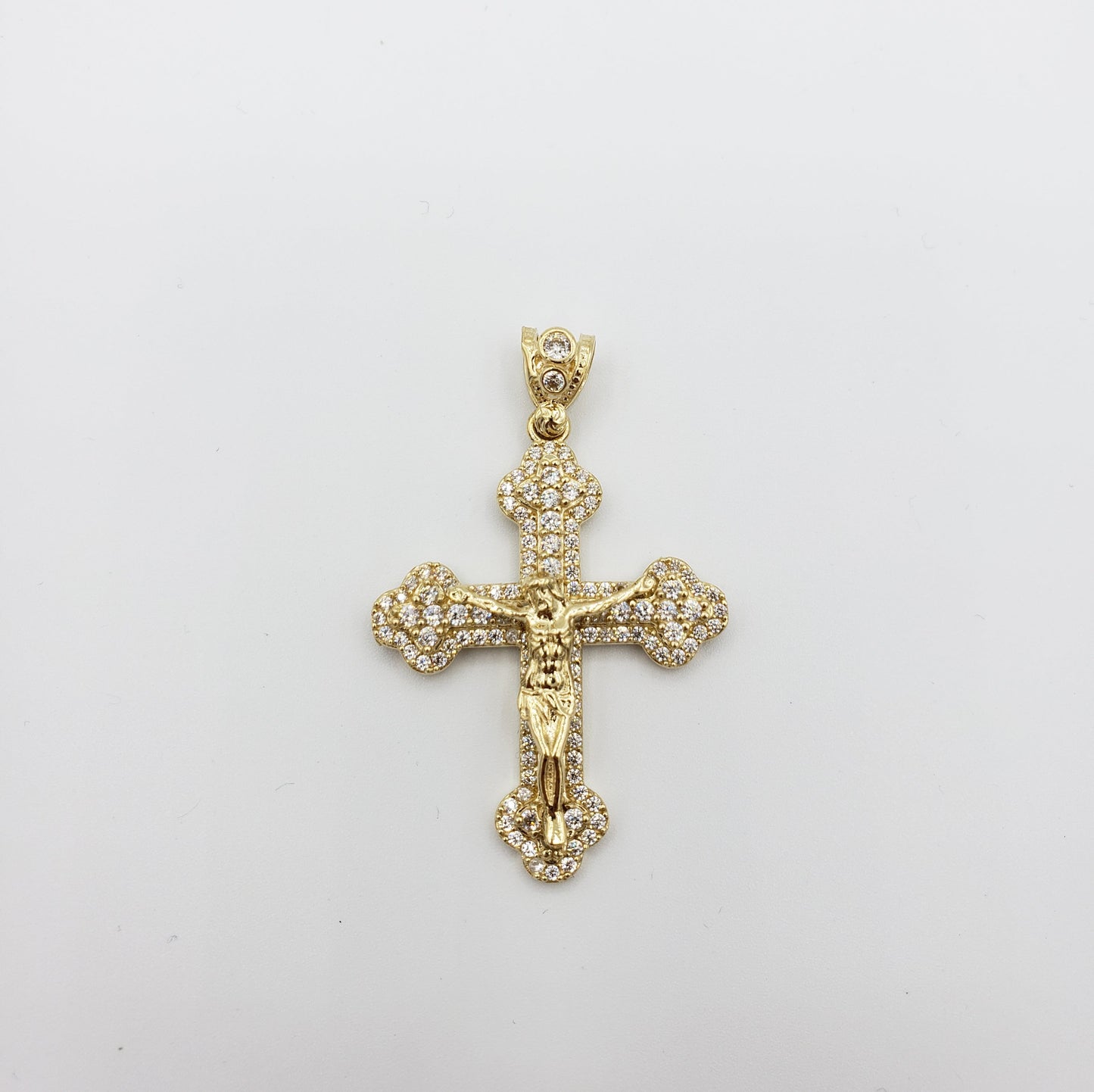 14K Gold- Jesus Clover Cross Pendant