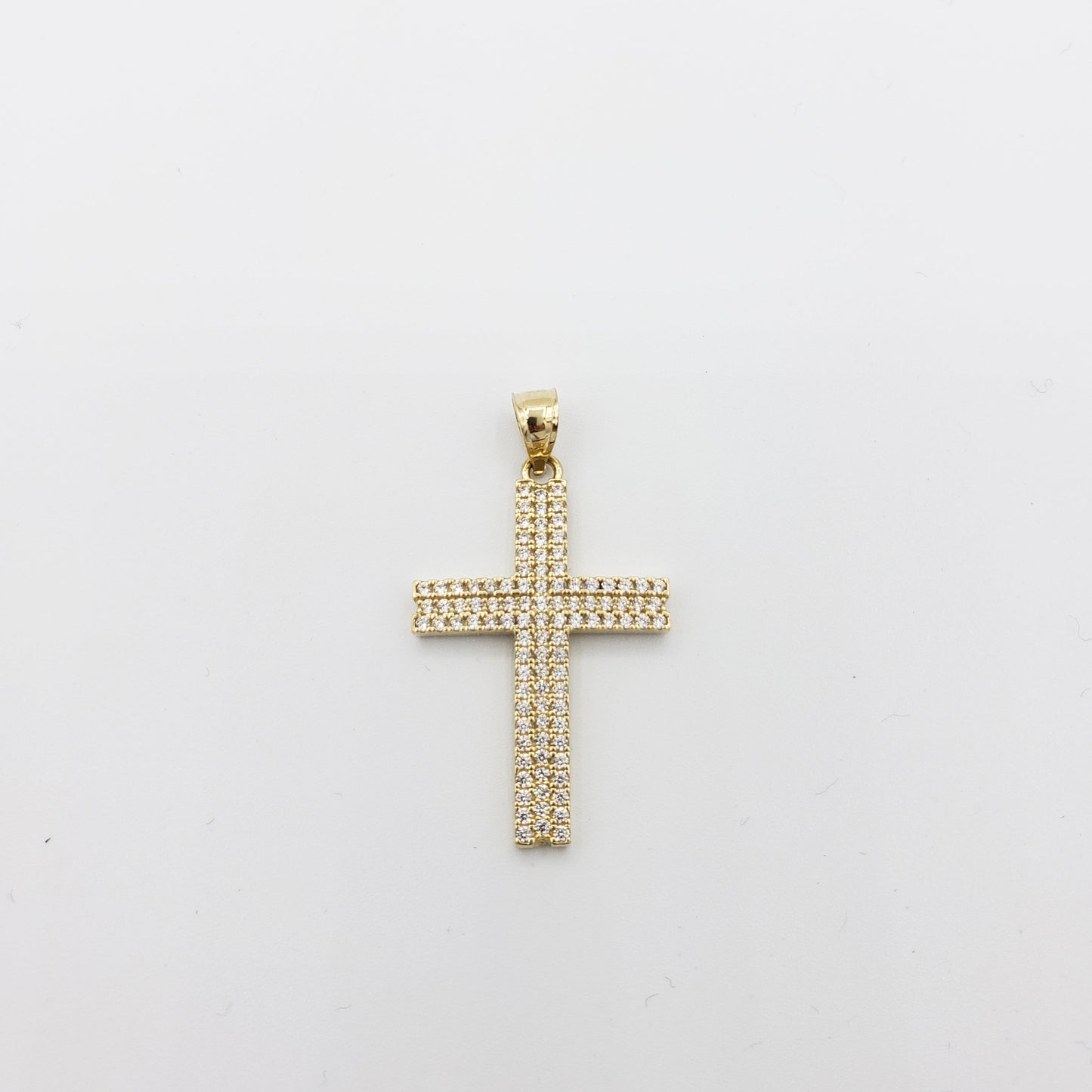 14K Gold- Pave Cross Pendant