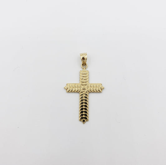 14K Gold- Leaf Cross Pendant