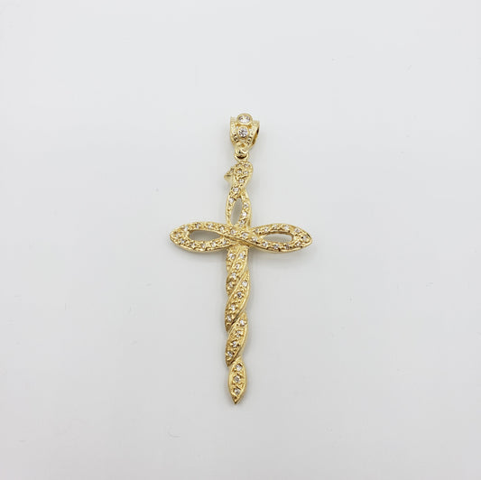 14K Gold- Infiniti Cross Pendant