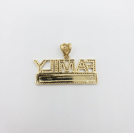 14K Gold- "FAMILY" Engravable Pendant