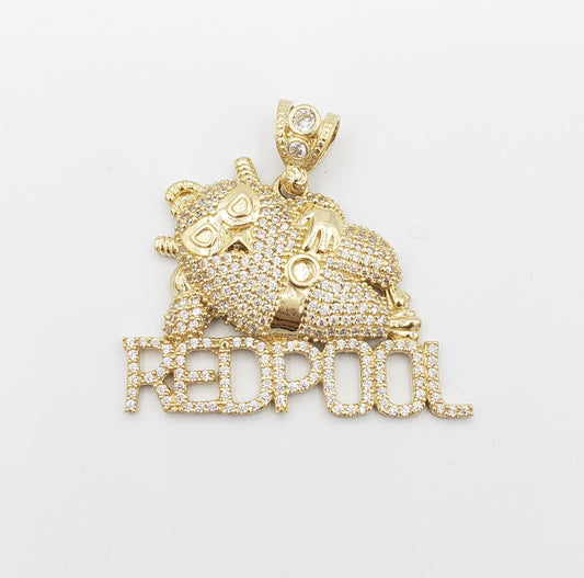 14K Gold- "RED POOL" Pendant