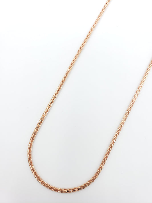 14K Gold- Solid Wheat Chain (Rose Gold)