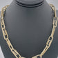 14K Yellow Gold- Diamond Paperclip Chain 73.5 Grams