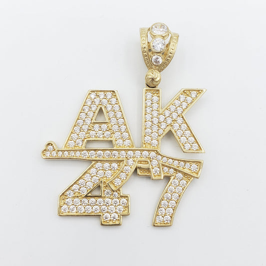 14K Gold- "AK47" Pendant