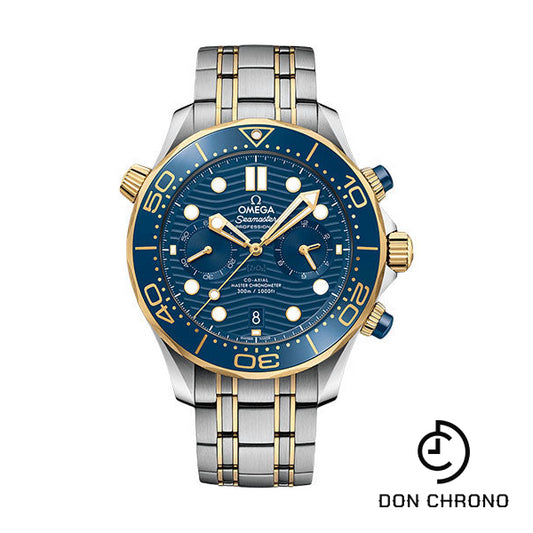 Omega Seamaster Diver 300M Omega Co-Axial Master Chronometer Chronograph - 44 mm Steel And Yellow Gold Case - Blue Dial - 210.20.44.51.03.001