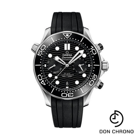 Omega Seamaster Diver 300M Omega Co-Axial Master Chronometer Chronograph - 44 mm Steel Case - Black Dial - Black Rubber Strap - 210.32.44.51.01.001