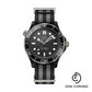 Omega Seamaster Diver 300M Co-Axial Master Chronometer Watch - 43.5 mm Black Ceramic Case - Brushed Black Ceramic [Zro2] Dial - 5-Stripe Black And Grey Nato Strap - 210.92.44.20.01.002
