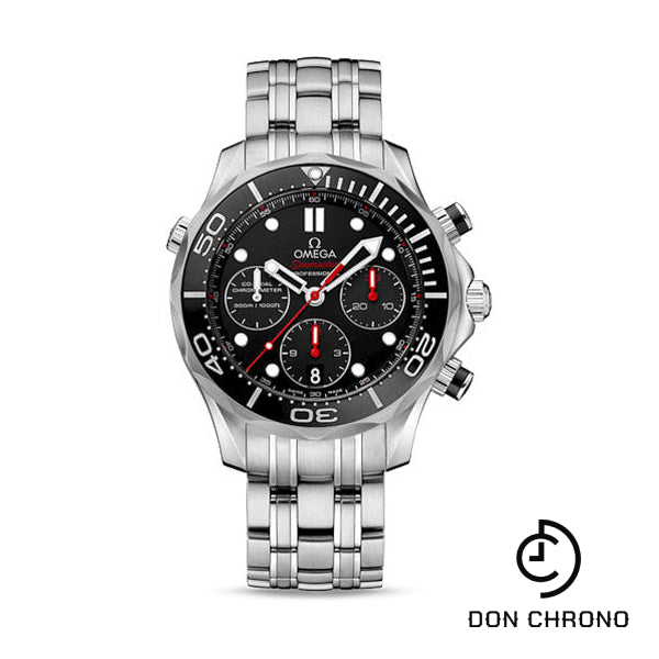 Omega Seamaster Diver 300 M Co-Axial Chronograph Watch - 41.5 mm Steel Case - Unidirectional Bezel - Black Dial - 212.30.42.50.01.001