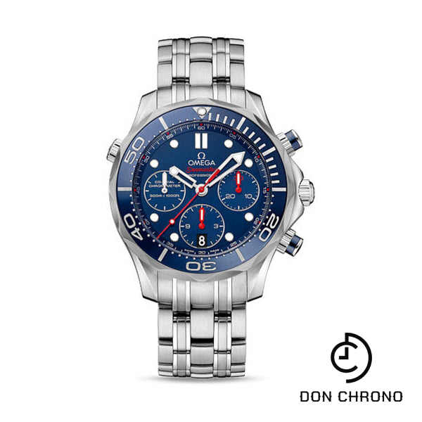 Omega Seamaster Diver 300 M Co-Axial Chronograph Watch - 41.5 mm Steel Case - Blue Unidirectional Bezel - Blue Dial - 212.30.42.50.03.001