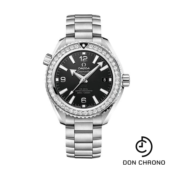 Omega Planet Ocean 600M Co-Axial Master Chronometer Watch - 39.5 mm Steel Case - Unidirectional Diamond Bezel - Black Dial - 215.15.40.20.01.001