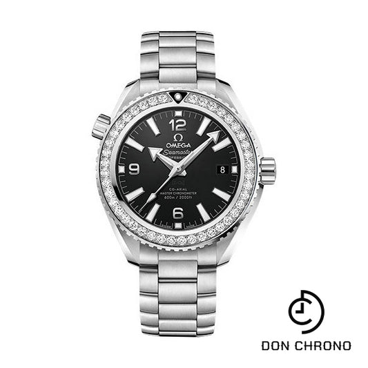 Omega Planet Ocean 600M Co-Axial Master Chronometer Watch - 39.5 mm Steel Case - Unidirectional Diamond Bezel - Black Dial - 215.15.40.20.01.001