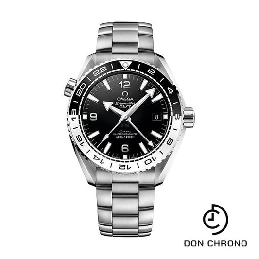 Omega Seamaster Planet Ocean 600 M Co-Axial Master Chronometer GMT Watch - 43.5 mm Steel Case - Bi-Directional Bezel - Black Ceramic Dial - 215.30.44.22.01.001