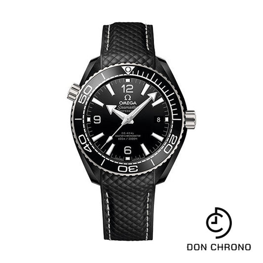 Omega Seamaster Planet Ocean 600M Co-Axial Master Chronometer Watch - 39.5 mm Black Ceramic Case - Unidirectional Bezel - Black Ceramic Dial - Quilted Black Rubber Strap - 215.92.40.20.01.001