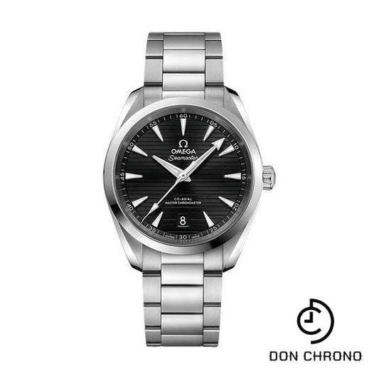 Omega Aqua Terra 150M Co-Axial Master Chronometer Watch - 38 mm Steel Case - Black Dial - Brushed And Polished Steel Bracelet - 220.10.38.20.01.001