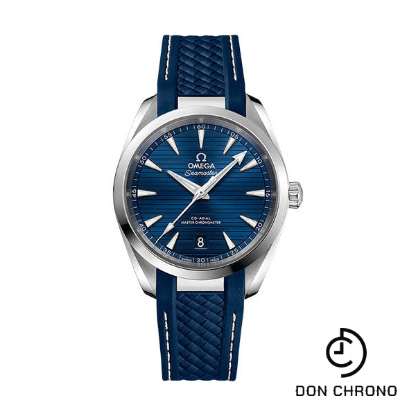 Omega Aqua Terra 150M Co-Axial Master Chronometer Watch - 38 mm Steel Case - Blue Dial - Blue Structured Rubber Strap - 220.12.38.20.03.001