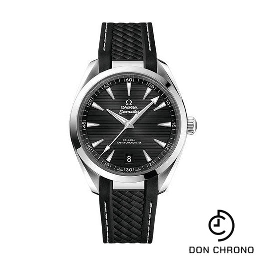 Omega Aqua Terra 150M Co-Axial Master Chronometer Watch - 41 mm Steel Case - Black Dial - Black Structured Rubber Strap - 220.12.41.21.01.001