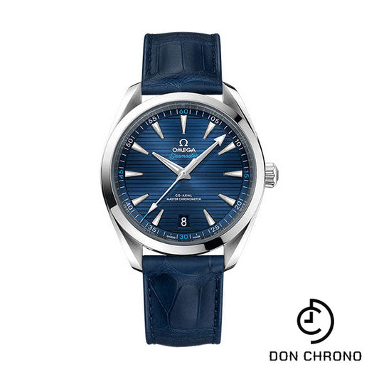 Omega Aqua Terra 150M Co-Axial Master Chronometer Watch - 41 mm Steel Case - Blue Dial - Blue Leather Strap - 220.13.41.21.03.001