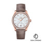 Omega Seamaster Aqua Terra 150M Co-Axial Master Chronometer Ladies Watch - 38 mm Sedna Gold Case - White Mother-Of-Pearl Diamond Dial - Taupe-Brown Leather Strap - 220.58.38.20.55.001