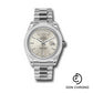Rolex 950 Platinum Day-Date 40 Watch - Smooth Bezel - Silver Strip Motif Index Dial - President Bracelet - 228206 ssmip