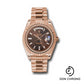 Rolex Everose Gold Day-Date 40 Watch - Fluted Bezel - Chocolate Baguette Diamond Dial - President Bracelet - 228235 chbdp