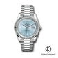 Rolex Platinum Day-Date 40 Watch - Fluted Bezel - Ice Blue Dial - President Bracelet - 228236 ibbdp