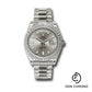 Rolex White Gold Day-Date 40 Watch - Fluted Bezel - Silver Baguette Diamond Dial - President Bracelet - 228239 sbdp