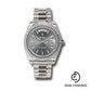 Rolex White Gold Day-Date 40 Watch - Fluted Bezel - Slate Index Dial - President Bracelet - 228239 slip