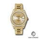 Rolex Yellow Gold Day-Date 40 Watch -  Bezel - Champagne Bevelled Roman Dial - President Bracelet - 228348RBR chrp