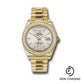 Rolex Yellow Gold Day-Date 40 Watch -  Bezel - Silver Diagonal Motif Index Dial - President Bracelet - 228348RBR sdmip