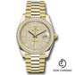 Rolex Yellow Gold Day-Date 40 Watch - Diamond Bezel - Diamond-Paved Dial - President Bracelet - 228348rbr dpbdp