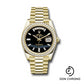 Rolex Yellow Gold Day-Date 40 Watch - Diamond Bezel - Onyx Dial - President Bracelet - 228348rbr onbdp