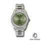 Rolex White Gold Day-Date 40 Watch -  Bezel - Olive Green Bevelled Roman Dial - President Bracelet - 228349RBR ogrp