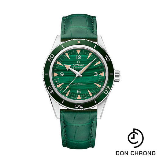 Omega Seamaster 300 Omega Co-Axial Master Chronometer - 41 mm Platinum Case - Deep Green Dial - Green Leather Strap - 234.93.41.21.99.001