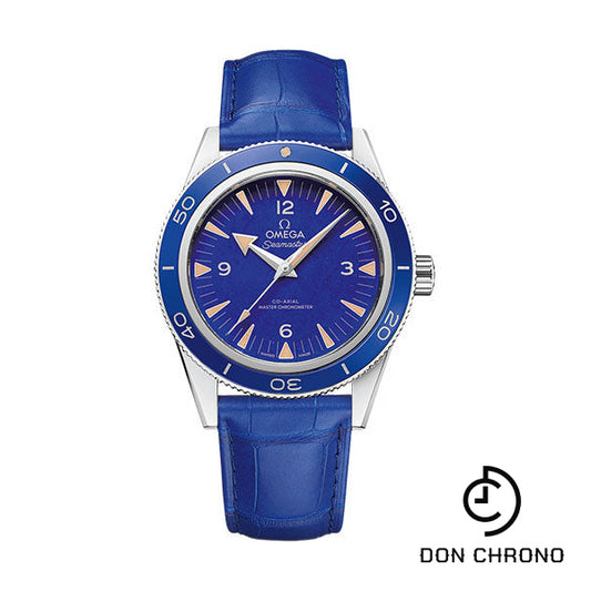 Omega Seamaster 300 Omega Co-Axial Master Chronometer - 41 mm Platinum Case - Deep Blue Dial - Blue Leather Strap - 234.93.41.21.99.002