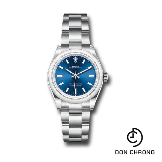 Rolex Oyster Perpetual 31 Watch - Domed Bezel - Blue Index Dial - Oyster Bracelet - 277200 bluio
